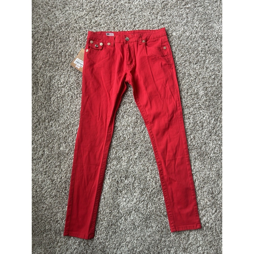 Vintage True Religion Jeans Womens 32 Red Billy Big T Y2K USA Thick Stitch NWT